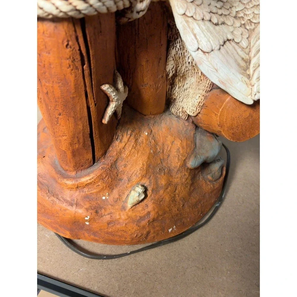 Vintage Nautical Fisherman Pelican Table Lamp Coastal Beach House Decor